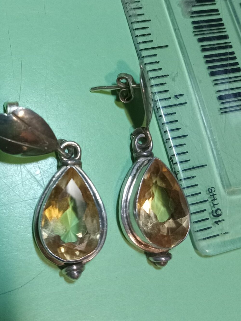 Faceted Citrine Earrings In 925 Silver